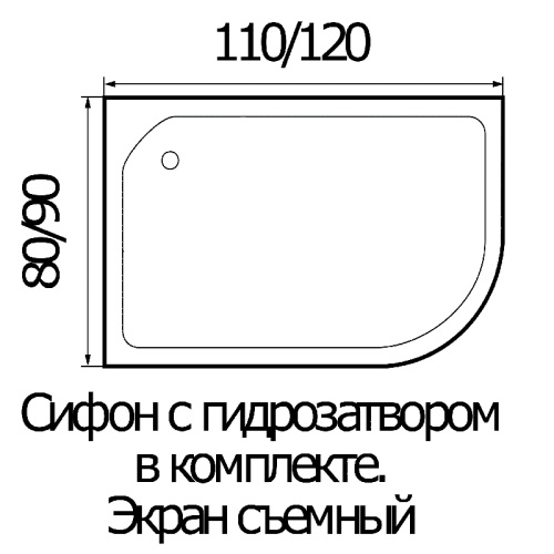 Кабина душевая River  DUNAY 120*90/24 L TH левая